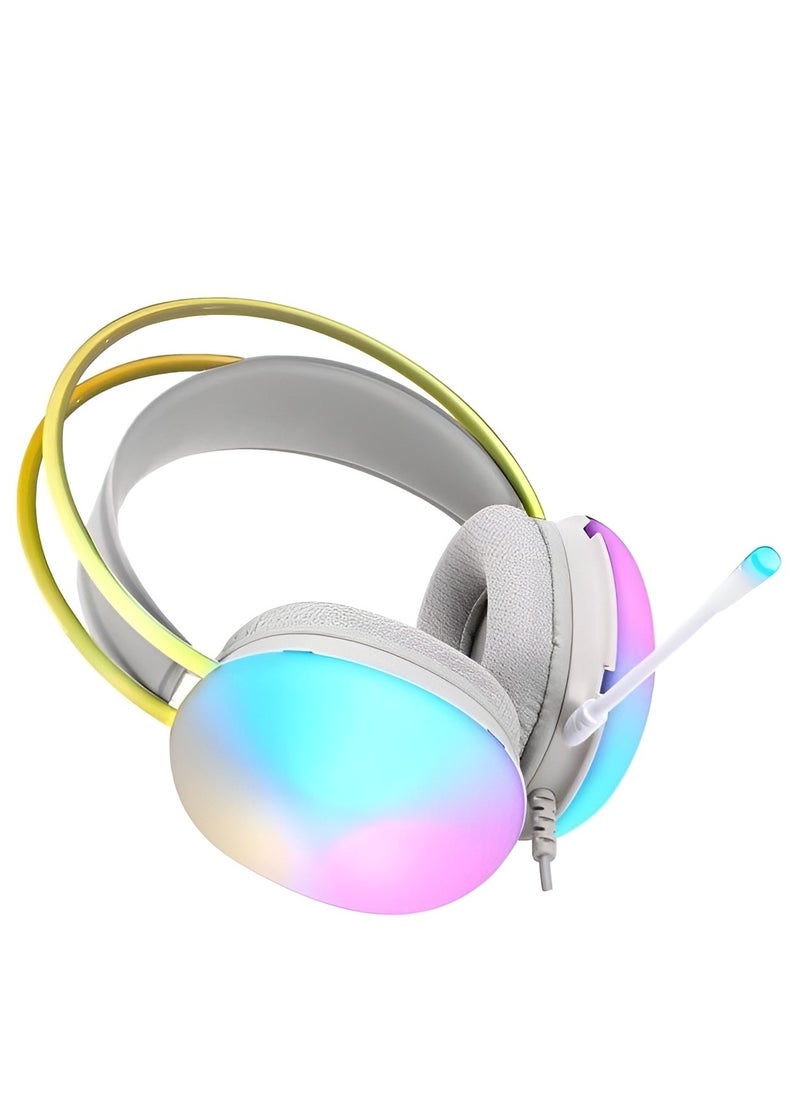 Generic XTRIKE ME GH-511 Transparent Backlit Gaming Headset with RGB - 50mm Stereo Sound, Omnidirectional Microphone, USB + 3.5mm Interface-GRAY  - Image 4