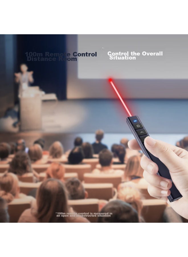 JD.com Jd Original Metal Page-turning Pen, 100-meter Remote Control For Teachers' Ppt Projection, Laser Pointer, Presentation Pointer, Wireless Presentation Page-turning Device, Electronic Teaching Pointer [red Light Metal Rechargeable Model] - Image 4