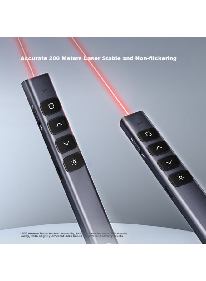 JD.com Jd Original Metal Page-turning Pen, 100-meter Remote Control For Teachers' Ppt Projection, Laser Pointer, Presentation Pointer, Wireless Presentation Page-turning Device, Electronic Teaching Pointer [red Light Metal Rechargeable Model] - Image 5