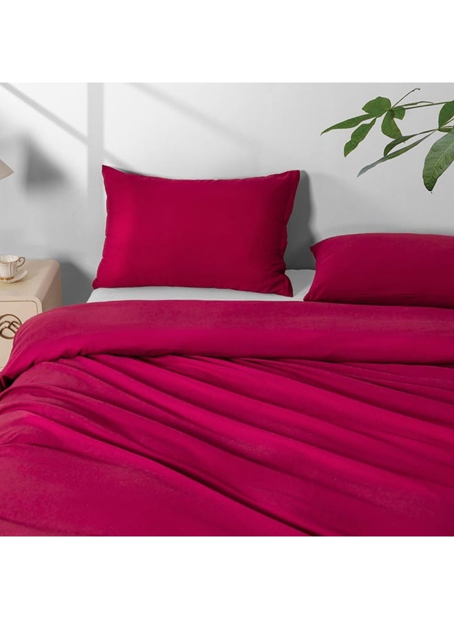 NookZuzu 2 Pack Microfiber Queen Zipper Pillowcases, Soft Comfortable Not Shrink Wine Red Pillow Case, Breathable Pillow Cases Set of 2 (20x30 Inches) - Image 2