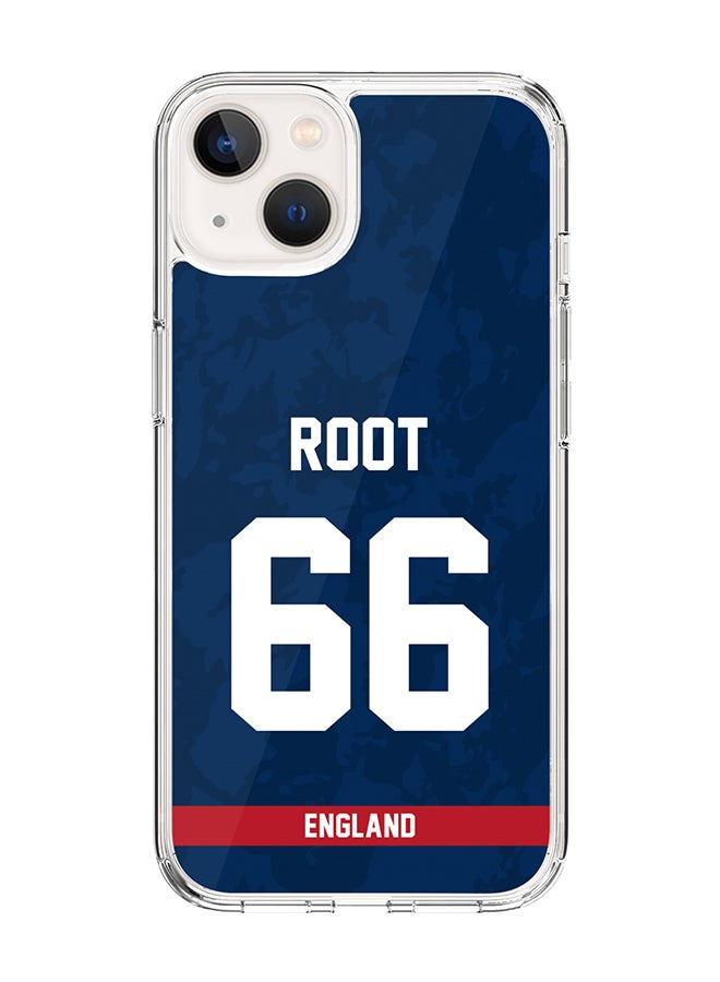 Stylizedd Classic Clear Case For iPhone 14 Plus , Hybrid Soft Case Transparent Cover - Player Name - Joe Root, Jersey Number- 66