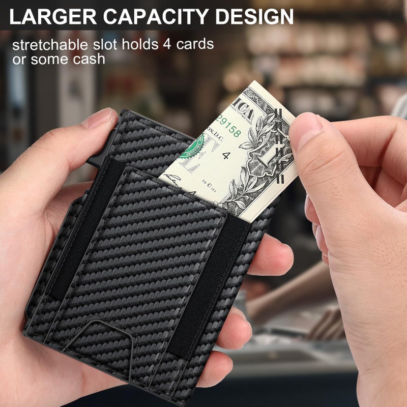SEMORID Wallet for Men Wallet with Slim Pop Up Card Holder 9-13 Cards, Bifold Minimalist Smart Wallet RFID Blocking Credit Card Holder with ID Window & Stretchable Cash Slot Compact Metal Aluminum Card Case - Image 4