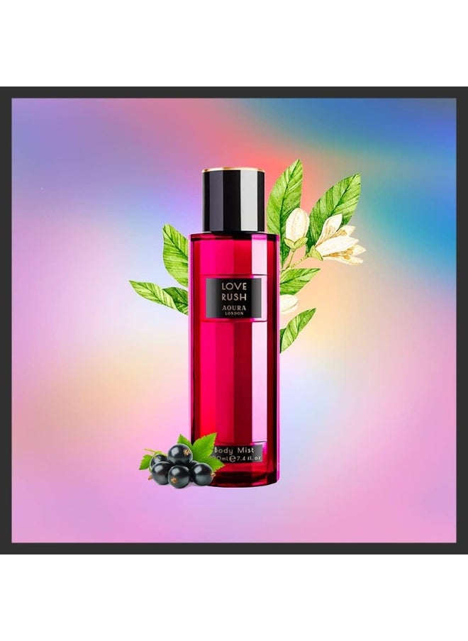 Aoura London Aoura London Women's Body Mist Bundle | 220ml | Pack of 3 | Includes Love Rush, Pretty Woman & Paradise Bliss | Floral, Fruity & Sweet Scents | Long-Lasting Perfumed Fragrance Sprays  - Image 5