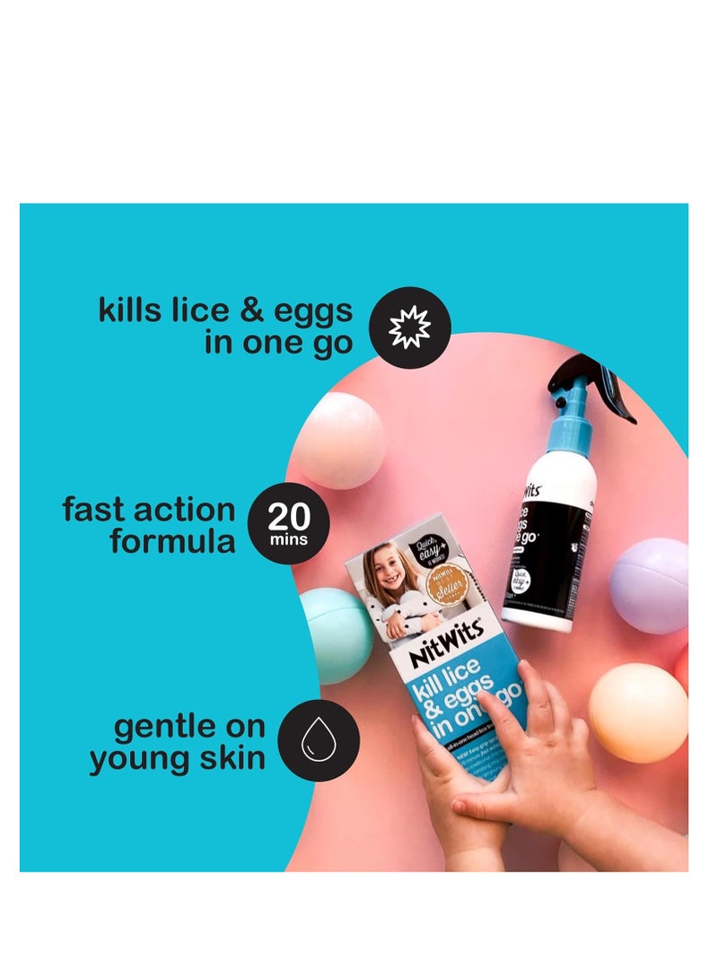 NitWits All-in-one head lice treatment spray kills lice and eggs Includes 120ml lice spray and nit comb - Image 5