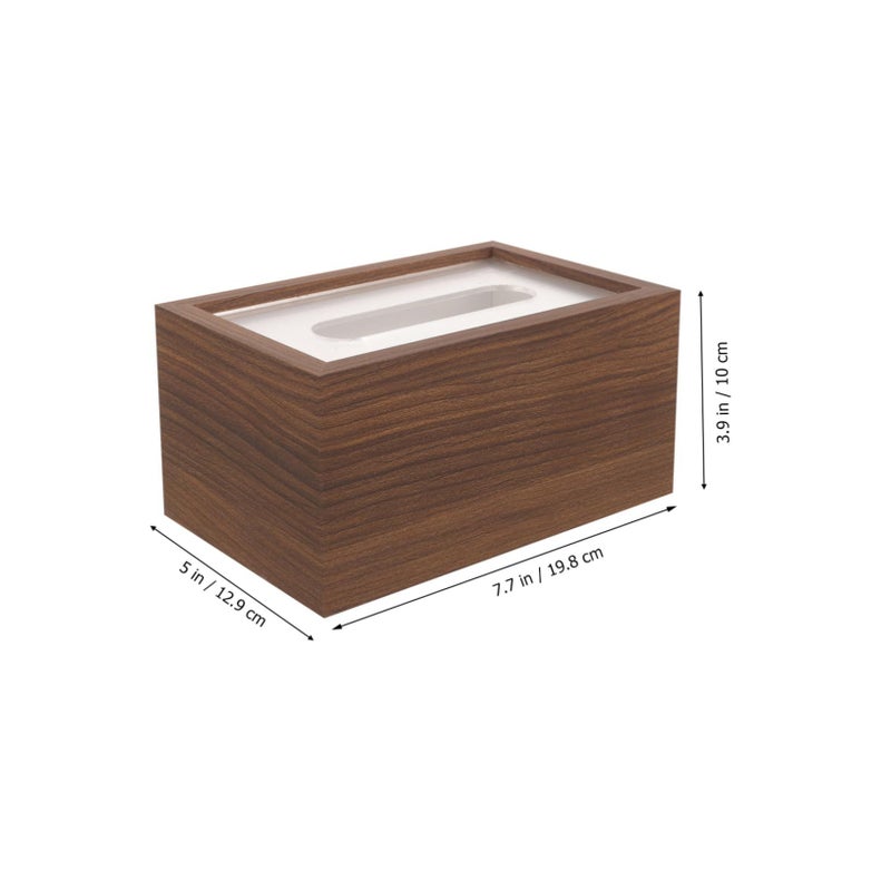 Wooden Napkin Holder Rustic Tissue Box Dispenser Walnut Grain Design For Tabletop Organization Elegant Functional Home Office Use - Image 3