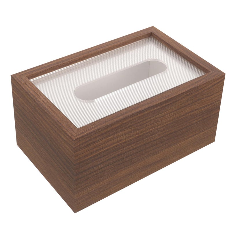 Wooden Napkin Holder Rustic Tissue Box Dispenser Walnut Grain Design For Tabletop Organization Elegant Functional Home Office Use - Image 2