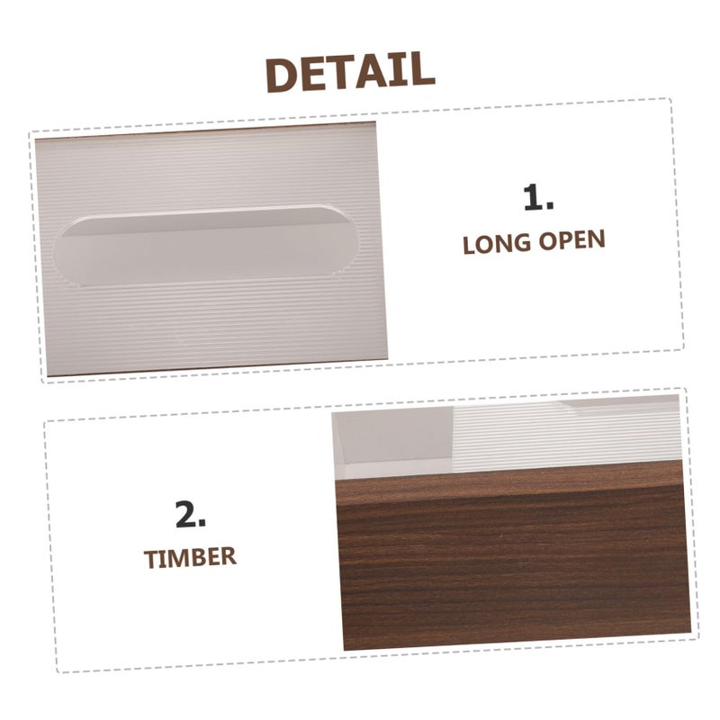 Wooden Napkin Holder Rustic Tissue Box Dispenser Walnut Grain Design For Tabletop Organization Elegant Functional Home Office Use - Image 4