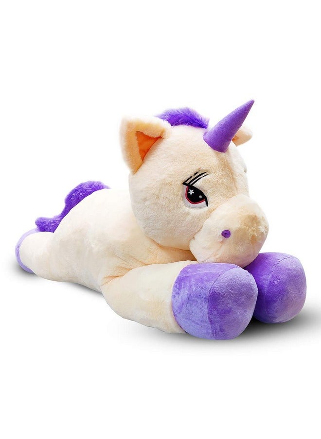 Besties Besties Big Size Funny Unicorn Stuffed Animal Plush Toy,90CM Certified by CE, ISO 100% Safe for Kids 90CM (Beige).Made in India  - Image 4