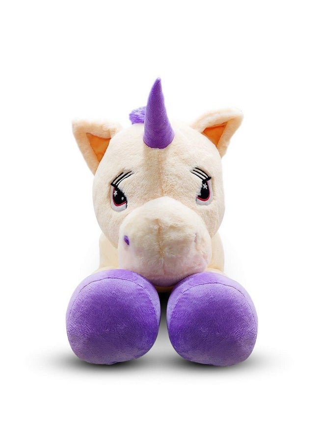 Besties Besties Big Size Funny Unicorn Stuffed Animal Plush Toy,90CM Certified by CE, ISO 100% Safe for Kids 90CM (Beige).Made in India  - Image 3