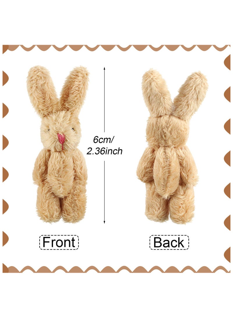 8Pieces Mini Plush Rabbit and Bears Doll Soft Stuffed Animal Toys - Image 2