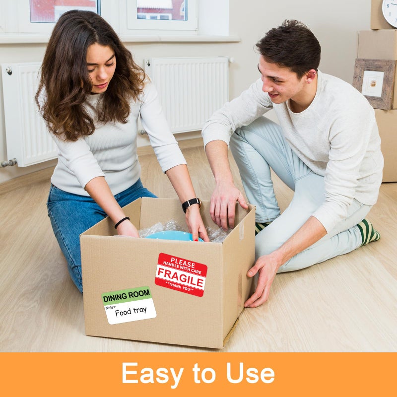 Labelebal 600 ملصق قابل للكتابة 2 × 3 لكل 20 تصميمًا، ملصقات صناديق التعبئة المتحركة المنزلية المطبوعة مسبقًا والمرمزة بالألوان مع ملصقات هشة ثقيلة جدًا - Image 4