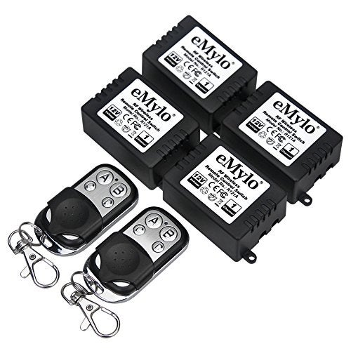 eMylo DC 12V 4x1channel RF Relay جهاز تحكم عن بعد لاسلكي لمفتاح الإضاءة 433Mhz مستقبل ريلاي مع جهاز إرسال لاسلكي - Image 1