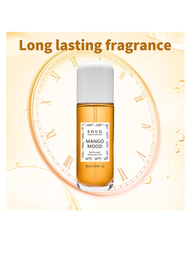 SYOSI Vanilla Perfume Spray, Long Lasting Body & Hair Fragrance Mist, Eau De Toilette Spray, Multi-Use Vanilla Body Mist for Women & Girls, Vanilla, Moonstone, Mango, Dragon fruit, Amber (Mango) - Image 2