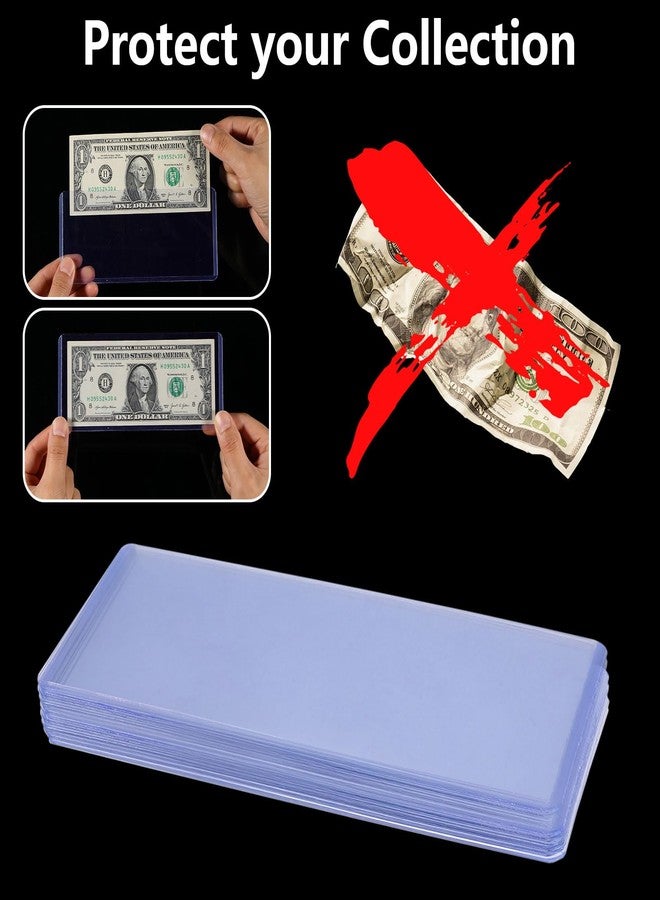 براساكو مجموعة من 6 قطع من أغطية أوراق الدولار الشفافة من Prasacco، وحامل أوراق الدولار المصنوع من مادة PVC، وحامل العملات، وحافظات عرض الأوراق النقدية، وحافظات تخزين الأوراق النقدية، وحافظة حماية أوراق الدولار للأوراق النقدية، وحافظة النقود - Image 4