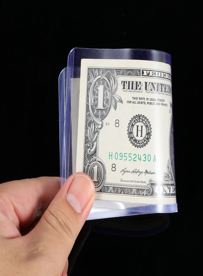 براساكو مجموعة من 6 قطع من أغطية أوراق الدولار الشفافة من Prasacco، وحامل أوراق الدولار المصنوع من مادة PVC، وحامل العملات، وحافظات عرض الأوراق النقدية، وحافظات تخزين الأوراق النقدية، وحافظة حماية أوراق الدولار للأوراق النقدية، وحافظة النقود - Image 3