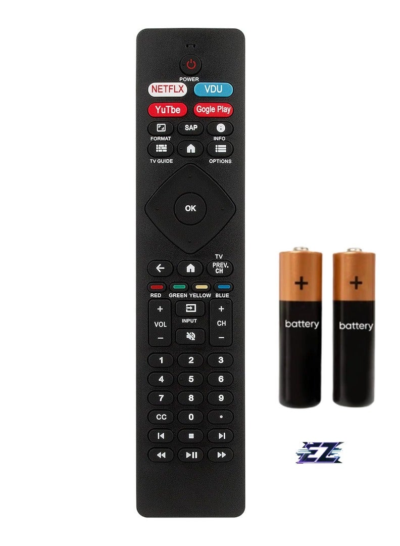 ELTRAZONE Replacement IR Backup Remote Control for Philips Smart LED Android TV (NH800UP, BT800, URMT47CND002) with Battery - Image 1