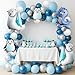 LaRandom 108 Pcs Winter Party Decorations Polar Bear Penguin Seal Christmas Balloon Arch Garland Kit Blue White Silver Foil Latex Balloons for Winter Christmas Baby Shower Birthday Party Decorations - Image 2