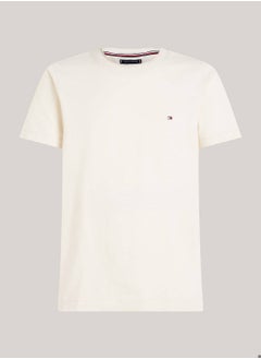 TOMMY HILFIGER Men's Textured Featuring a Crew Neck T-Shirt -  Pure organic slub cotton, Beige  - Image 2