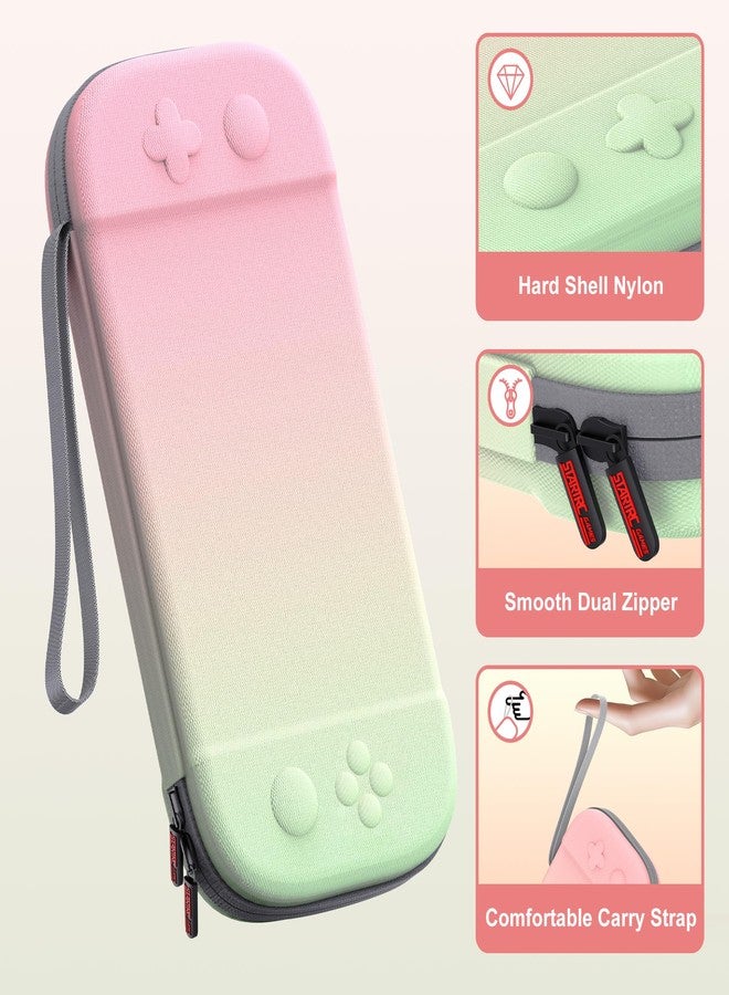 STARTRC GAMES Hard Carrying Case for Nintendo Switch 2, Travel Case Shell Pouch with 12 Games Cartridges, Protective Case for Switch 2 Console & Games Accessories Pink & Green - Image 5