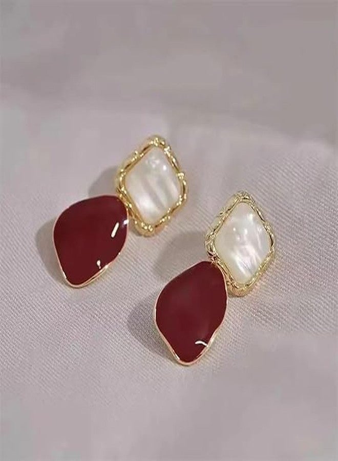 Shejuety Drop Earrings for Women, resin earrings Geometric Minimalist Design, Gold Tone Alloy, Lightweight Pendant Earrings Fashion Earaccessory Gifts - Image 5