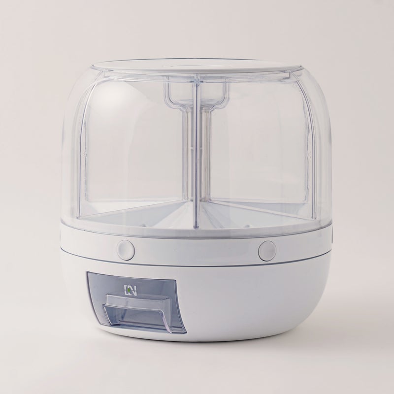 ALBERTO موزع حبوب متعدد من ألبرتو بلاستيك مع غطاء دوار، أبيض 11 كجم - Image 1