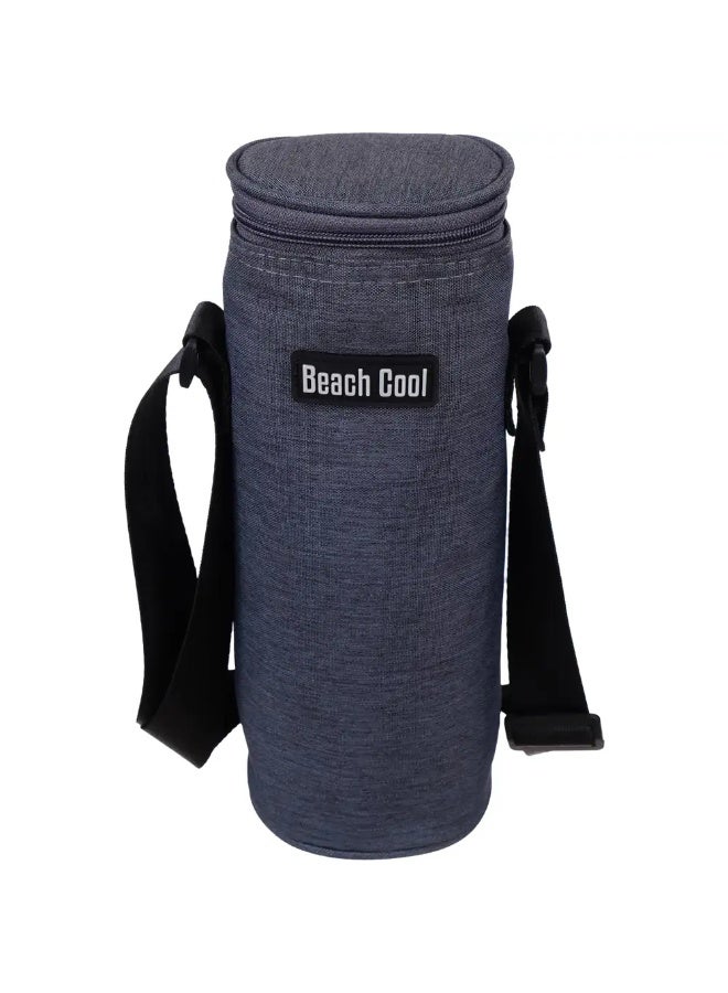 Beach Cool 1L Linen Insulated Water Bottle Bag, 1 Zipper - Grey