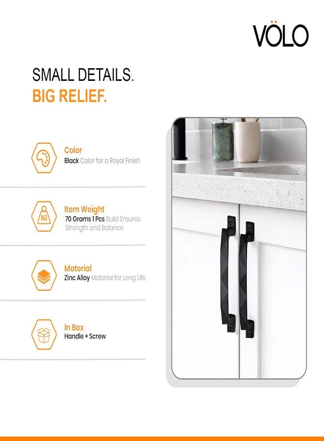 VOLO Black Finish Door and Window Handle for Home & Kitchen Doors/Cabinet/Window Handles - Mosaic Type (Model: Run 62) (96MM, 6) - Image 3