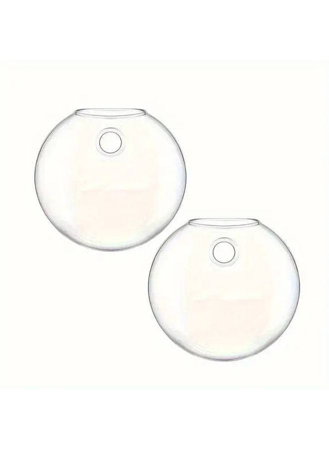 قطعتان زجاجية نصف دائرية قنديل حائط معلق زجاجة نبات مائي - Image 1