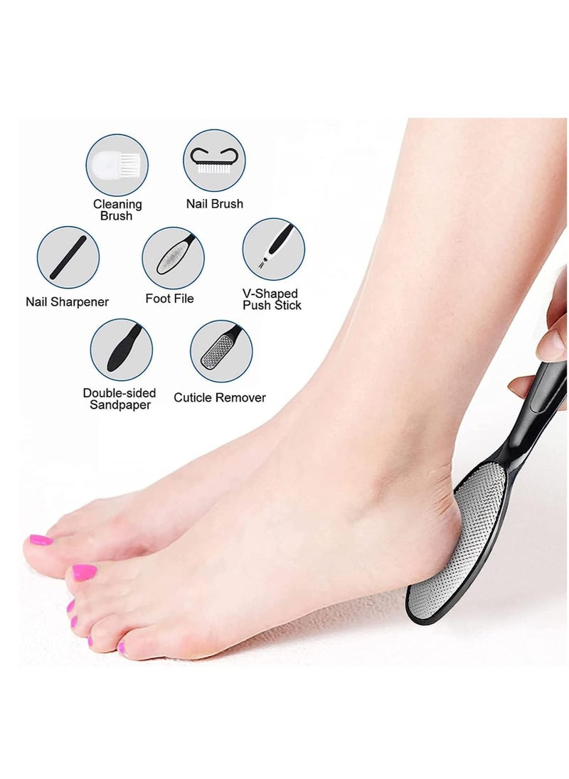 Generic 14 in 1 Foot Care Set, Foot Calluses Removal Kit for Removing Cracked Heels and Dead Skin, Rechargeable Pedicure Tool with Battery Display (Black)  - Image 2