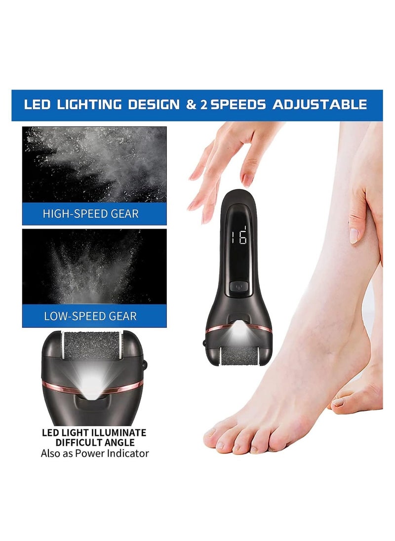 Generic 14 in 1 Foot Care Set, Foot Calluses Removal Kit for Removing Cracked Heels and Dead Skin, Rechargeable Pedicure Tool with Battery Display (Black)  - Image 3