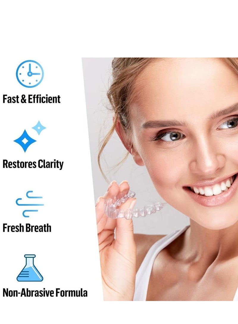 Soak 30 Denture Cleanser Tablets, Tablets Denture Cleaning Tablets for Overnight Dental, Prosthesis Fresh Brite and Stain-Free Retainer Cleaning Tablet Aligner Gum Shield Mouth Guard Denture Cleaners - Image 4