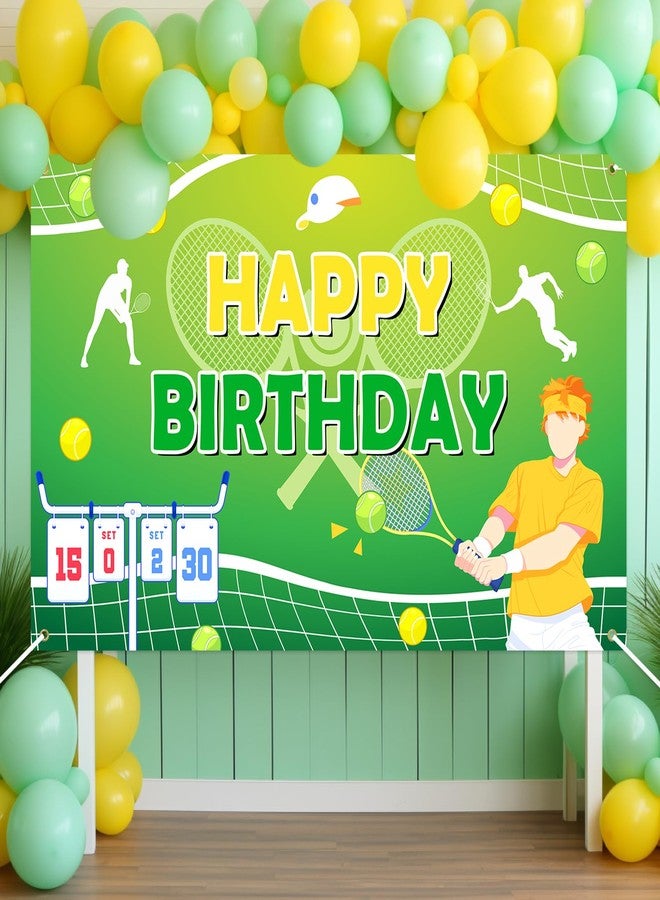 افيزانو لافتة خلفية لحفلة عيد ميلاد سعيد من Avezano Tennis، كرة تنس، زينة حفلات عيد ميلاد سعيد للمراهقين والأطفال، موضوع رياضي، لمحبي التنس، لوازم حفلات عيد ميلاد، 70.8 × 43.3 بوصة - Image 2