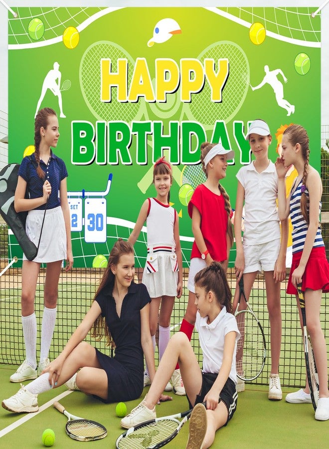 افيزانو لافتة خلفية لحفلة عيد ميلاد سعيد من Avezano Tennis، كرة تنس، زينة حفلات عيد ميلاد سعيد للمراهقين والأطفال، موضوع رياضي، لمحبي التنس، لوازم حفلات عيد ميلاد، 70.8 × 43.3 بوصة - Image 4