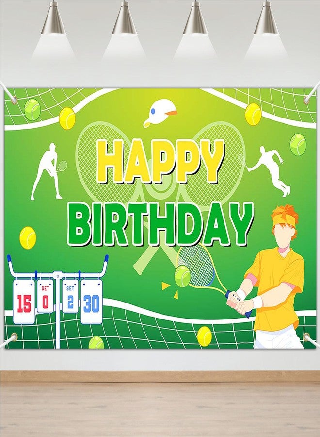 افيزانو لافتة خلفية لحفلة عيد ميلاد سعيد من Avezano Tennis، كرة تنس، زينة حفلات عيد ميلاد سعيد للمراهقين والأطفال، موضوع رياضي، لمحبي التنس، لوازم حفلات عيد ميلاد، 70.8 × 43.3 بوصة - Image 1