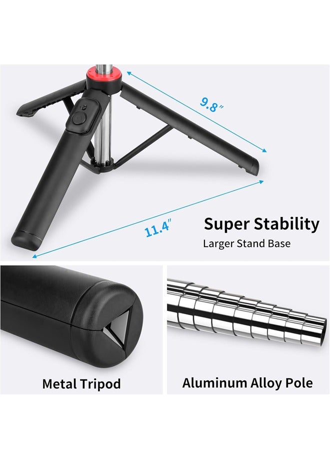 PADOM حامل ثلاثي القوائم للهاتف Padom، حامل سيلفي ثلاثي القوائم مع جهاز تحكم عن بعد وحامل هاتف، حامل ثلاثي القوائم قابل للتمديد لهاتف iPhone، حامل هاتف محمول من الألمنيوم مع دوران 360°، حامل سفر متوافق مع iPhone وAndroid وGoPro - Image 5