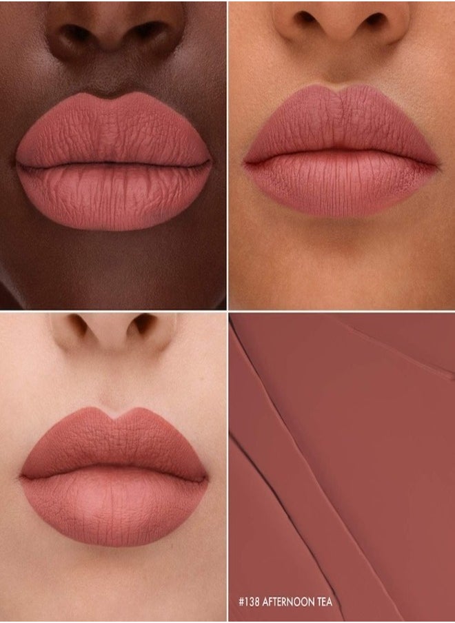 SEPHORA - SEPHORA COLLECTION Cream Lip Stain 10HR Liquid Lipstick 138 Afternoon Tea – Long-Lasting, Matte Brown Pink, High-Pigment & Transfer-Resistant (5ml) - Image 1