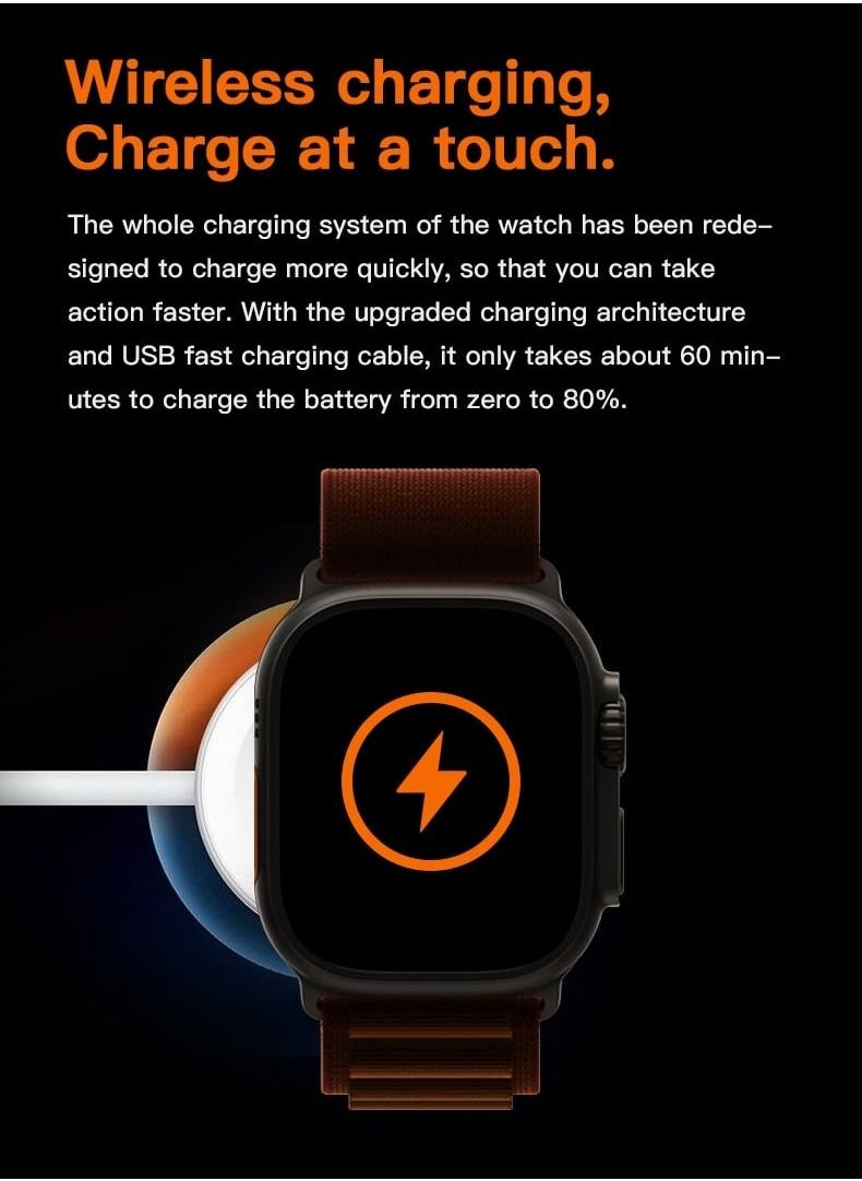 AROAQ - Wireless Charging Bracelet And Earphone Ultra Smart Watch 9 SUIT Waterproof Heart Rate Blood Pressure Monitor Healthy Life Sport Long Standby IOS Android - Image 1