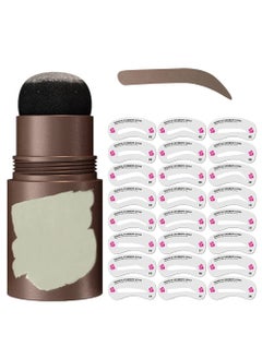Eyebrow Stamp Stencil Kit Eyebrow Stamp Pomade with 24 Reusable Thin  Thick Brow Stencils Eyebrow Stencils Shaping Kit Definer Black Brown