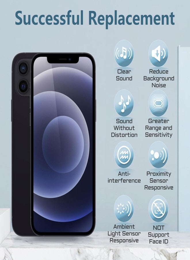 طقم إصلاح سماعة الأذن الأمامية DGSCSMY لهاتف iPhone 12، متوافق مع iPhone 12 Pro، مقاس 6.1 بوصة، مزود بمستشعر تقارب، ومستشعر إضاءة محيطة، وكابل مرن، وأدوات إصلاح (A2172، A2402، A2403، A2404). - Image 4