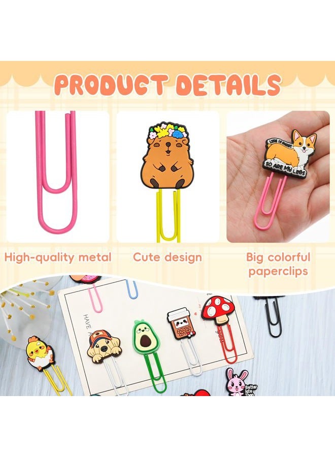 Pabucle 30 PCS Random Paper Clips Metal Paperclip Large Size Paper Clip Cute Bookmark Colorful Office Supplies Bookmark Clamp Desk Accessories Stationery Gifts - Image 3
