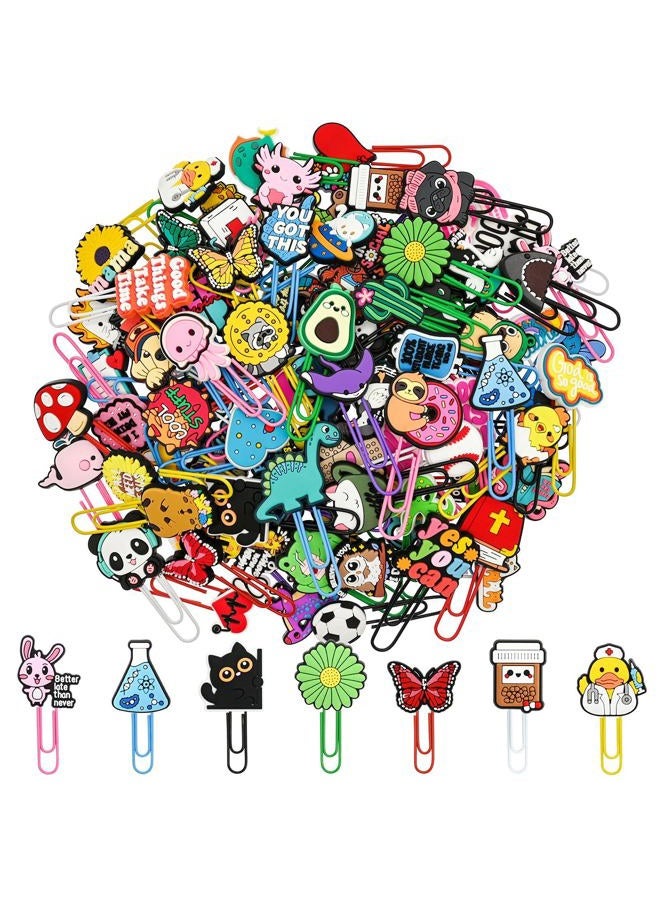 Pabucle 30 PCS Random Paper Clips Metal Paperclip Large Size Paper Clip Cute Bookmark Colorful Office Supplies Bookmark Clamp Desk Accessories Stationery Gifts - Image 1