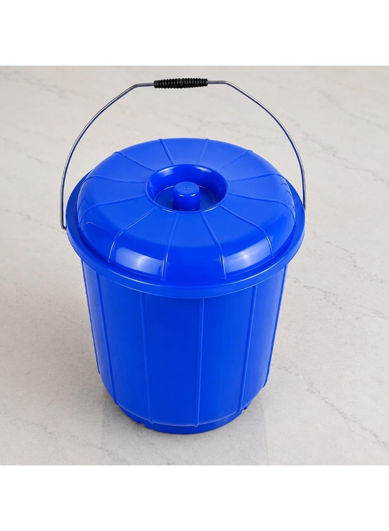 Cleaning basket 25 Ltr Heavy Duty Blue Plastic Bucket with Lid & Handle | Multi-Purpose Storage Pail for Food, Water, Paint, Cleaning & Industrial Use - Image 4
