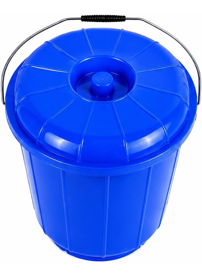 Cleaning basket 25 Ltr Heavy Duty Blue Plastic Bucket with Lid & Handle | Multi-Purpose Storage Pail for Food, Water, Paint, Cleaning & Industrial Use - Image 5