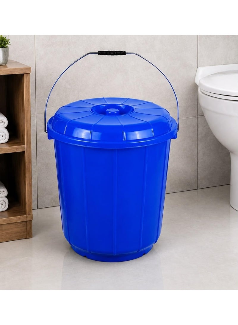 Cleaning basket 25 Ltr Heavy Duty Blue Plastic Bucket with Lid & Handle | Multi-Purpose Storage Pail for Food, Water, Paint, Cleaning & Industrial Use - Image 3