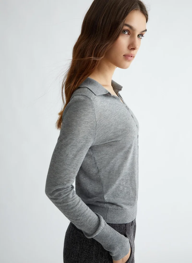 Liu Jo Cotton and cashmere polo-shirt