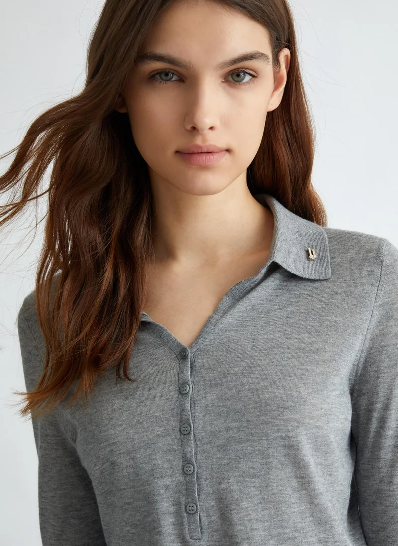 Liu Jo Cotton and cashmere polo-shirt