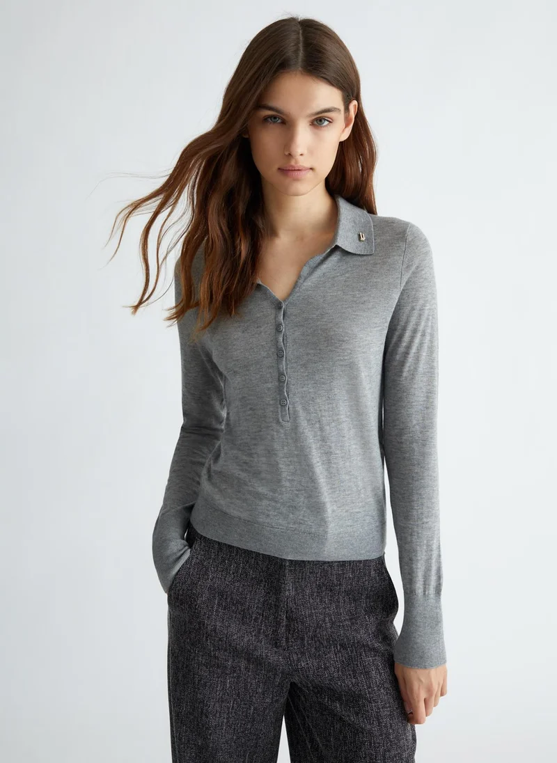 Liu Jo Cotton and cashmere polo-shirt