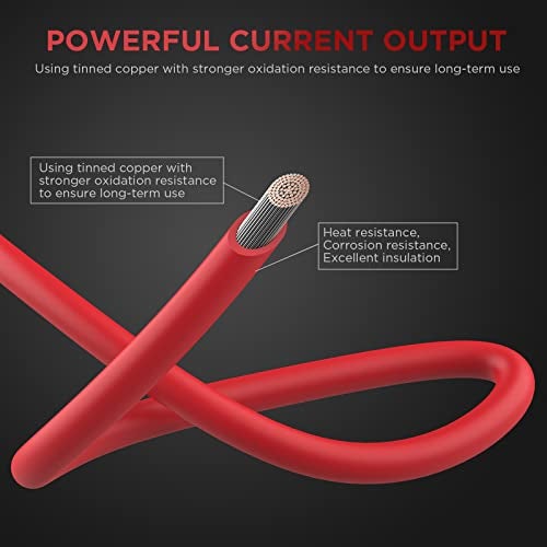 YCIND 3/8" Ring Eyelet Terminal Battery Boost Cable Heavy Duty 30A Fuse 12V/24V 12AWG Cord 6Ft - Image 5