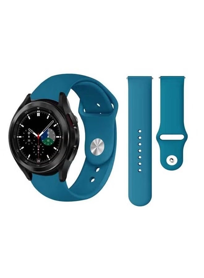 vesus Solid Silicone Replacement Band for Samsung Galaxy Watch4 42/46mm Blue