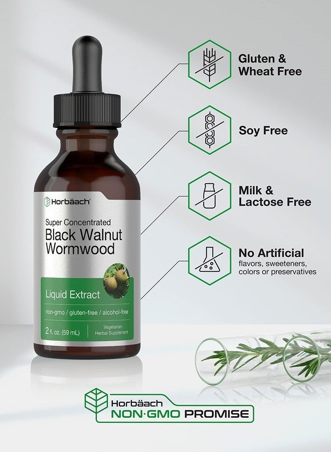 Horbäach Black Walnut Wormwood Liquid Extract | 2 oz | Alcohol Free Tincture | Vegetarian, Non-GMO & Gluten Free | by Horbaach - Image 4